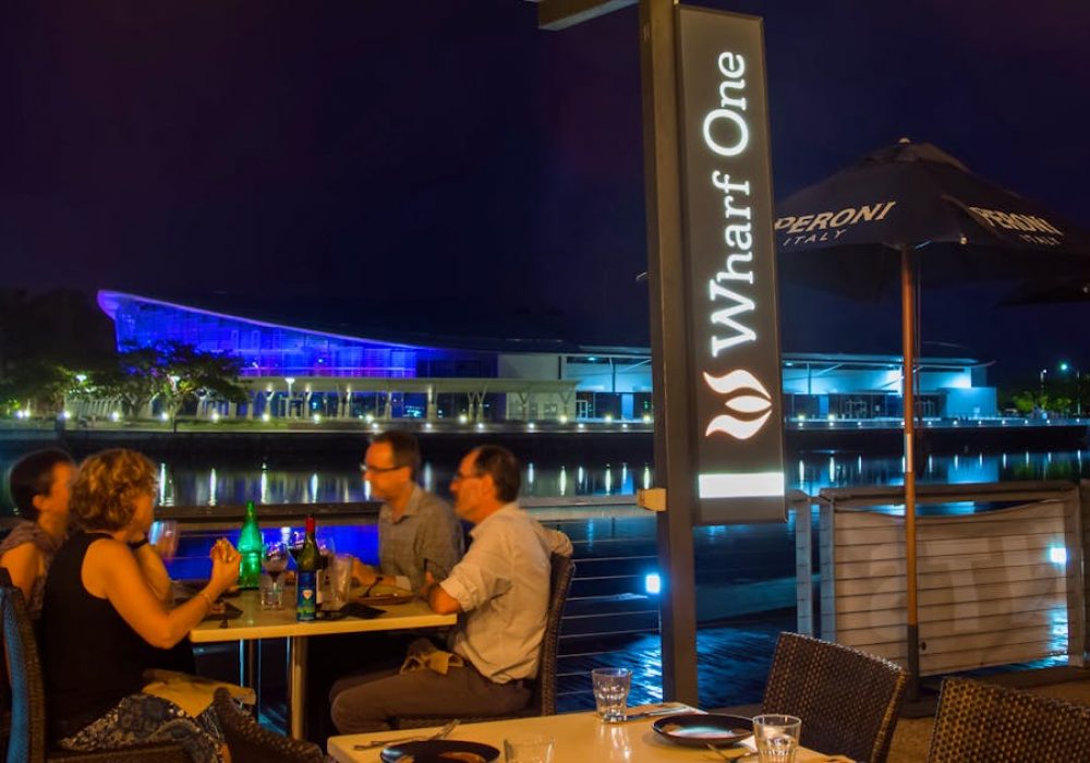People having Dinner at the Wharf One in Darwin