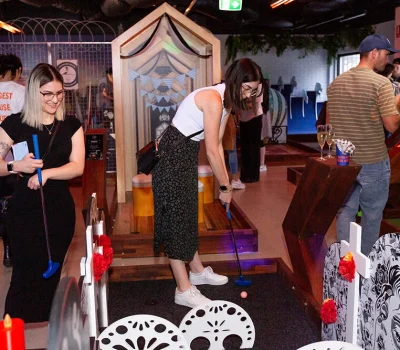 Enjoy drinks and mini golf at Hey Caddy Balcatta